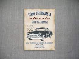 Come Celebrate A Classic 5x7 Birthday Invitation Classic Car Etsy Vintage Car Party Classic Cars Birthday Party Car Birthday Party Invitations