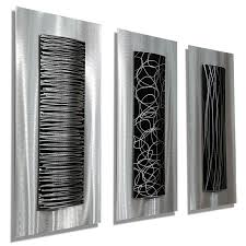Black And Silver Metal Wall Decor Trifecta Black Metal Wall Art Silver Metal Wall Art Modern Metal Wall Art
