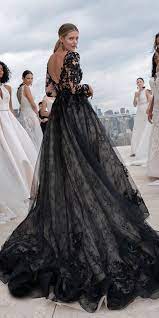 24 Black Wedding Dresses With Edgy Elegance Black Wedding Gowns Black Lace Wedding Dress Wedding Dresses