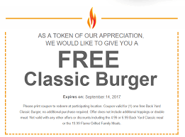 Discount automatically applied in cart. Tn Ms Al Fl Ky Il La Ne Nc Back Yard Burgers Free Classic Burger For Joining Newsletter Doctor Of Credit