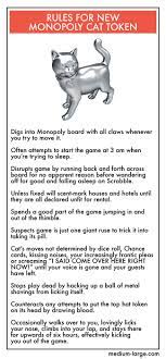 Rules For The New Monopoly Cat Token Cats Crazy Cats Crazy Cat Lady