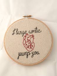 Hoop with a poly or nylon mesh stabilizer only. I Large Aortic Pump You Funny Embroidery Wall Hanging Wall Hoop Set The Sassy Seamstress