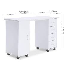 Buy Apelila Nail Table Beauty Desk Salon Spa Beauty Beautydesk With Wheels Drawers White Online In Vietnam B081rlrwtm