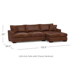 U shaped leather sectionals are great for rec rooms, media rooms, and large living rooms. Sullivan Deep Fin Leather Sectional Sofa With Chaise Pottery Barn