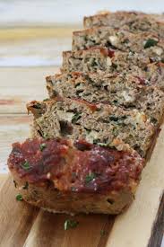 Turkey Meatloaf With Spinach Feta Mushrooms Recipe Turkey Meatloaf Meatloaf Spinach Stuffed Mushrooms