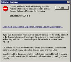 This topic describes internet explorer settings required by testcomplete for automated web testing. Content Within This Application Coming From The Website Listed Below Is Being Blocked By Internet Explorer Enhanced Security Configuration When Running Standard Reports