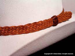 Kangaroo Leather Hatband Using The Argentine 9 Strand Braid And A Turk S Head Keeper Hat Courtsy Of Stemwinde Leather Hat Bands Leather Craft Leather Braids