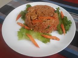 Heat cooking oil in saucepan. Jollof With Tilapia Goat Healthy Eats Ghana