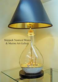 Vintage Ship In A Bottle Nautical Table Lamp