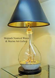 vintage ship in a bottle nautical table lamp