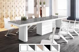Das besondere etwas erlangt dieser tisch. Design Esstisch Tisch He 777 Grau Weiss Hochglanz Xxl Ausziehbar 140 Bis 332 Cm Design Impex