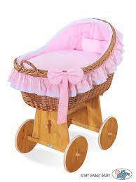 Culla Neonato Vimini Carine Rosa Culla Vimini Lenzuola Con Angoli