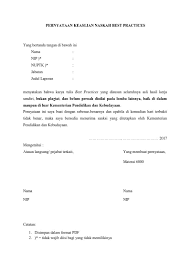 Surat keterangan / pernyataan telah melakukan pkl dari. Pernyataan Keaslian Naskah Best Practices