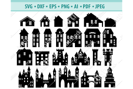 Download Clip Art Eps House Clipart Png Architecture Svg House Svg Cutting File Building Svg File Real Estate Svg Castle Svg Silhouette Building Svg Art Collectibles