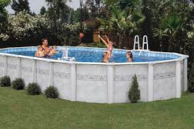 It sports a lovely boulder swirl pattern with blue rocks. Best Above Ground Pools Made In The Usa Brothers Pool Blog