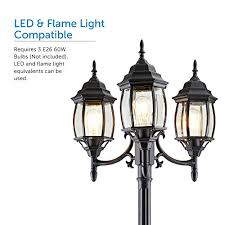 An outdoor lamp post can increase your home's curb appeal and add security lighting to your landscape. Noma Outdoor Street Light Waterproof Outdoor Lamp Post Light With Triple Head Design For Backyard Patio Garden Walkway Or Decor Black Light Pole With Clear Glass Panels 3 Headed Pricepulse
