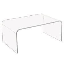 Mid Century Modern Style Waterfall Lucite Coffee Table Condo Decorating Acrylic Coffee Table Decor