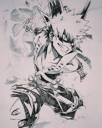 Bakugou Katsuki By Yaumil Putra Putput Putra Anime Character Drawing Sketches Anime Sketch