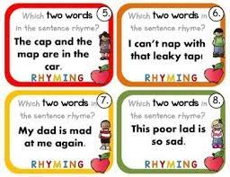 Rhyming Word Sentences Task Cards Rhyming Words Word Sentences Sentences