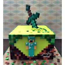 Minecraft Cake With Diamond Sword Minecraft Birthday Cake Minecraft Cake Minecraft Birthday Party