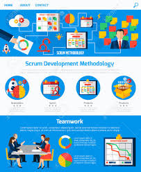 Scrum Agile Development Methodology Website One Page Design With