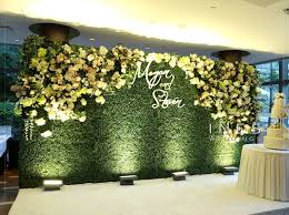 Greenery And Floral Wall Backdrop Basically Half Of This Only With Diagnol Flowers S C Initials Photo Backdrop Wedding Flower Wall Wedding Wedding Wall