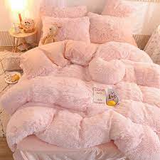 To change the color of a faux fur item, you simply need to submerge it in a dye bath. Winter Super Warm Long Plush Bedding Set Fluffy Faux Fur Shaggy Duvet Cover Bed Sheet Pillowcase Set Queen King Size 4 In 2021 Fluffy Bedding Bed Sheets Comforter Sets