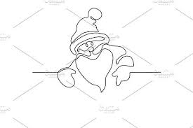 Santa Claus One Line Drawing Line Art Drawings Line Drawing Drawings