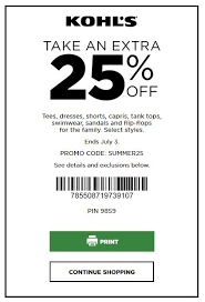 Treat yourself to huge savings with kohler promotional code: Kohls Coupons 25 Off Select Styles Tees Dresses Tanks Shorts Capris Swim Sandals For Family Kohls Coupons Clothing Coupons Shopping Coupons