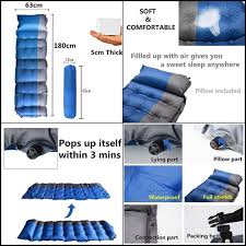Compact Inflatable Foam Sleeping Mat For Camping Air Mattress Light Weight Pad Bbq Camping Hi Air Mattress Camping Camping Trailer For Sale Camping Mattress