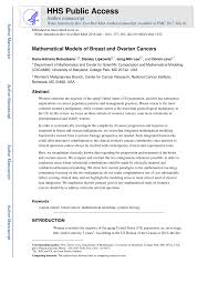Pdf Mathematical Models Of Breast And Ovarian Cancers Mathematical Modeling Of Breast And Ovarian Cancers