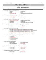 This general chemistry 2 final exam ap, ib, & college chem review video tutorial contains many examples and practice problems in the form of a multiple. Chemistry Final Exam Study Guide 1 Of 8 Instructor Nicole Stevens Chemistry 100 Exam 1 Part 1 Multiple Choice You May Write On This Test But Mark Course Hero