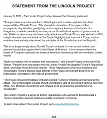 Submitted 4 hours ago by lincoln_project. The Lincoln Project On Twitter The Lincoln Project Released The Following Statement About Today S Sedition And Insurrection