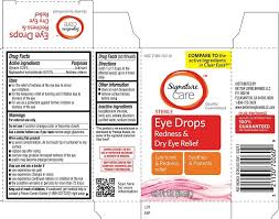 Drink a full glass of water with each dose adults and children 12 years and over: Signature Care Eye Drops Redness And Dry Eye Relief Liquid Better Living Brands Llc