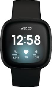 Fitbit Versa 3 Health Fitness Smartwatch Black Fb511bkbk Best Buy