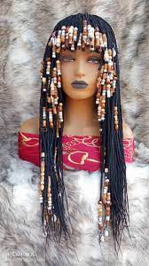 Beaded Fringe On Lace Frontal Color Black In 26 Long Can Be Etsy Lemonade Braids Hairstyles Model Hair Egyptian Hairstyles