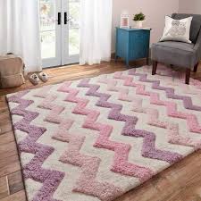 Harriet Bee Broder Pink Purple Shag Area Rug Rug Purple Girls Room Purple Toddler Room Shag Area Rug