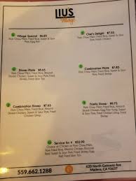 A chinese restaurant that doesn't make fried rice. Liu S Village Menu In Madera California Usa