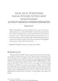 Patuh pada orangtua artinya menaati dan melaksanakan nasehat serta aturan orang tua dalam kebaikan. Nilai Nilai Pendidikan Dalam Petatah Petitih Adat Minangkabau Alternatif Membangun Pendidikan Berkarakter