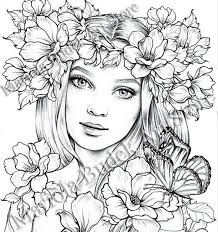 Lady Spring Mariola Budek Premium Coloring Page Etsy In 2021 Fairy Coloring Pages Fairy Coloring Coloring Pages