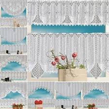 White linen curtain romantic cafe curtains with lace edge trim window panel french country kitchen curtain.custom curtain. 2pcs Lace Coffee Cafe Net Curtains Panel Tier Curtain Set Kitchen Window Pelmet Ebay