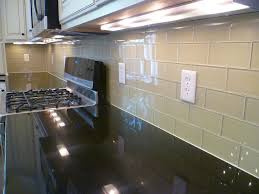 glass subway tile kitchen backsplash