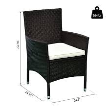 Shop wicker chairs and other wicker seating from top sellers around the world at 1stdibs. Outsunny The Cane Chair Suit Set Black Wicker Wood Stationary Dining Chair With Brown Solid Seat 861 004v01 Rona