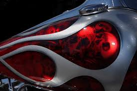 Black And Red Car Paint Jobs Skulls And Flames Paint Job Custom Motorcycle Paint Jobs Motorcycle Painting Motorcycle Paint Jobs