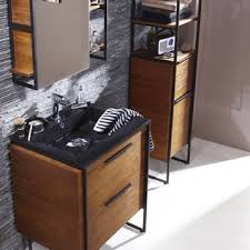 Meuble De Salle De Bains Havane Marron Muebles De Bano Rusticos Muebles Para Banos Modernos Muebles De Metal