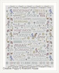 With over 200 designs, you'll find something here that is perfect for your next cross stitch project. Riverdrift House Birds And Words Wedding Anniversary Sampler Cross Stitch Pattern
