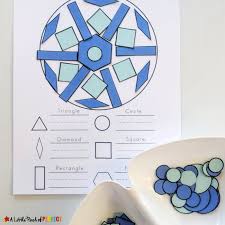 These geometry worksheets are free and easily printable. Build A Snowflake Winter Shape Math Activity And Free Template