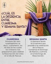 ✝️✨¿Cuáles son las diferencias entre Semana Santa y Cuaresma ? ¿No es lo  mismo? Mientras la Cuaresma es un periodo de reflexión y penitencia, la Semana  Santa celebra la pasión, muerte y
