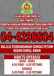 For more information and source, see on this link : Talian Hotline Covid 19 Kolej Komuniti Sungai Petani Facebook
