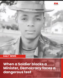Soldier Blocks Minister: A Test for Democracy
